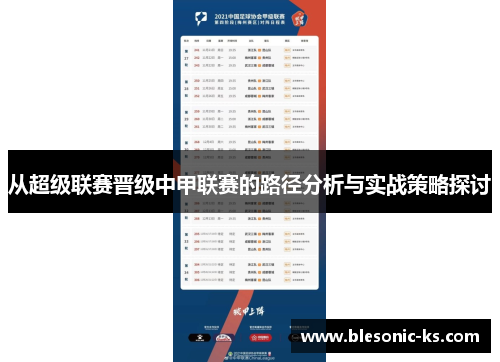 从超级联赛晋级中甲联赛的路径分析与实战策略探讨